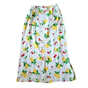 Vintage Jones New York Sport 6 Button Down Skirt Lemon & Cherry Print 🍋🍒